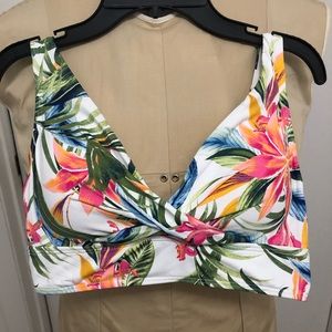 Liz Claiborne tropical floral bikini top size S
